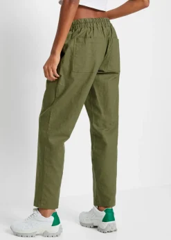 New Pantalón sin cierre de mezcla de lino ligero Mujer Pantalones
