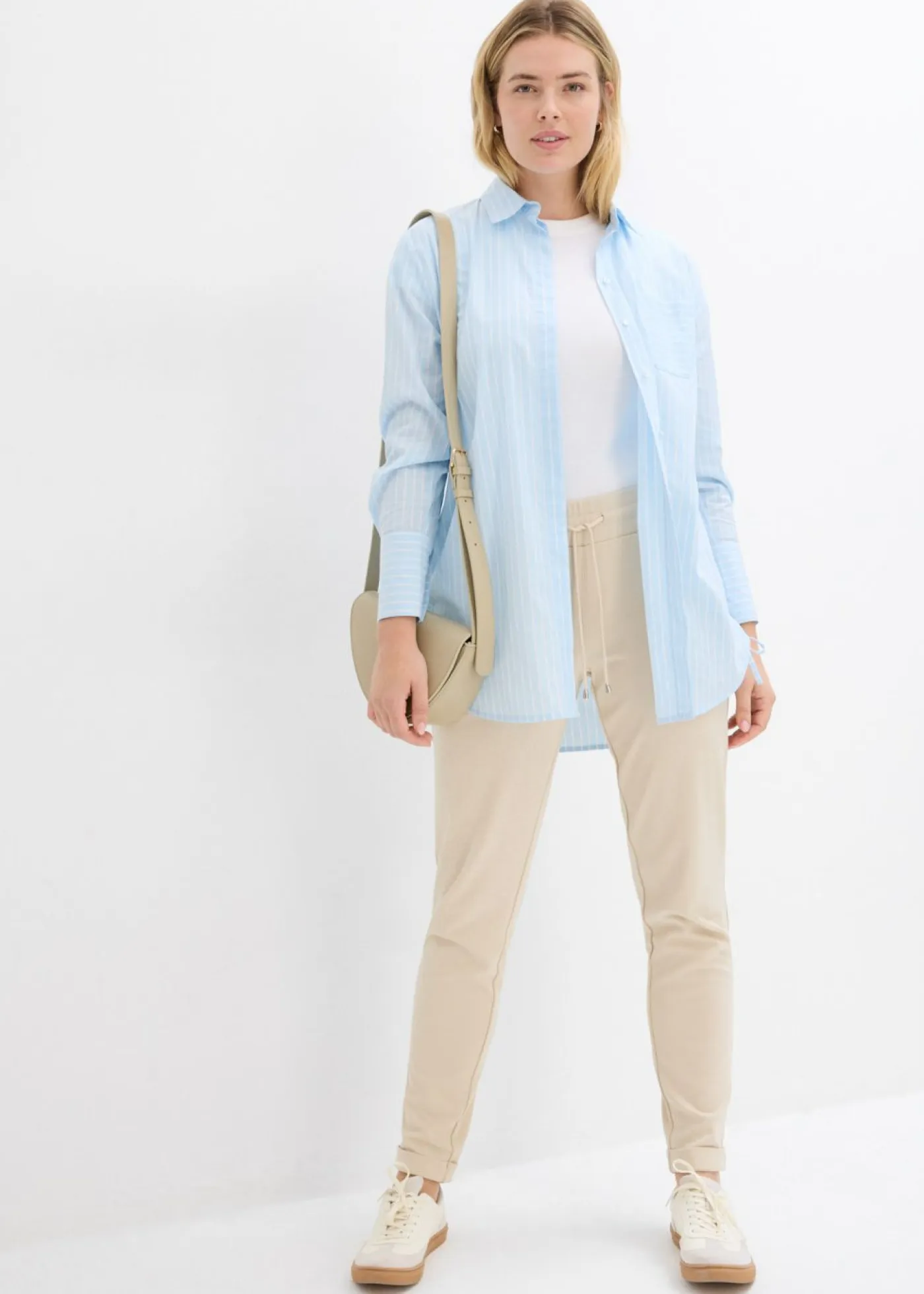 Online Pantalón sin cierre de mezcla de viscosa Mujer Pantalones|Novedades