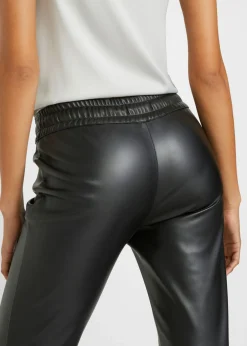 Outlet Pantalón sin cierre de piel sintética Mujer Pantalones