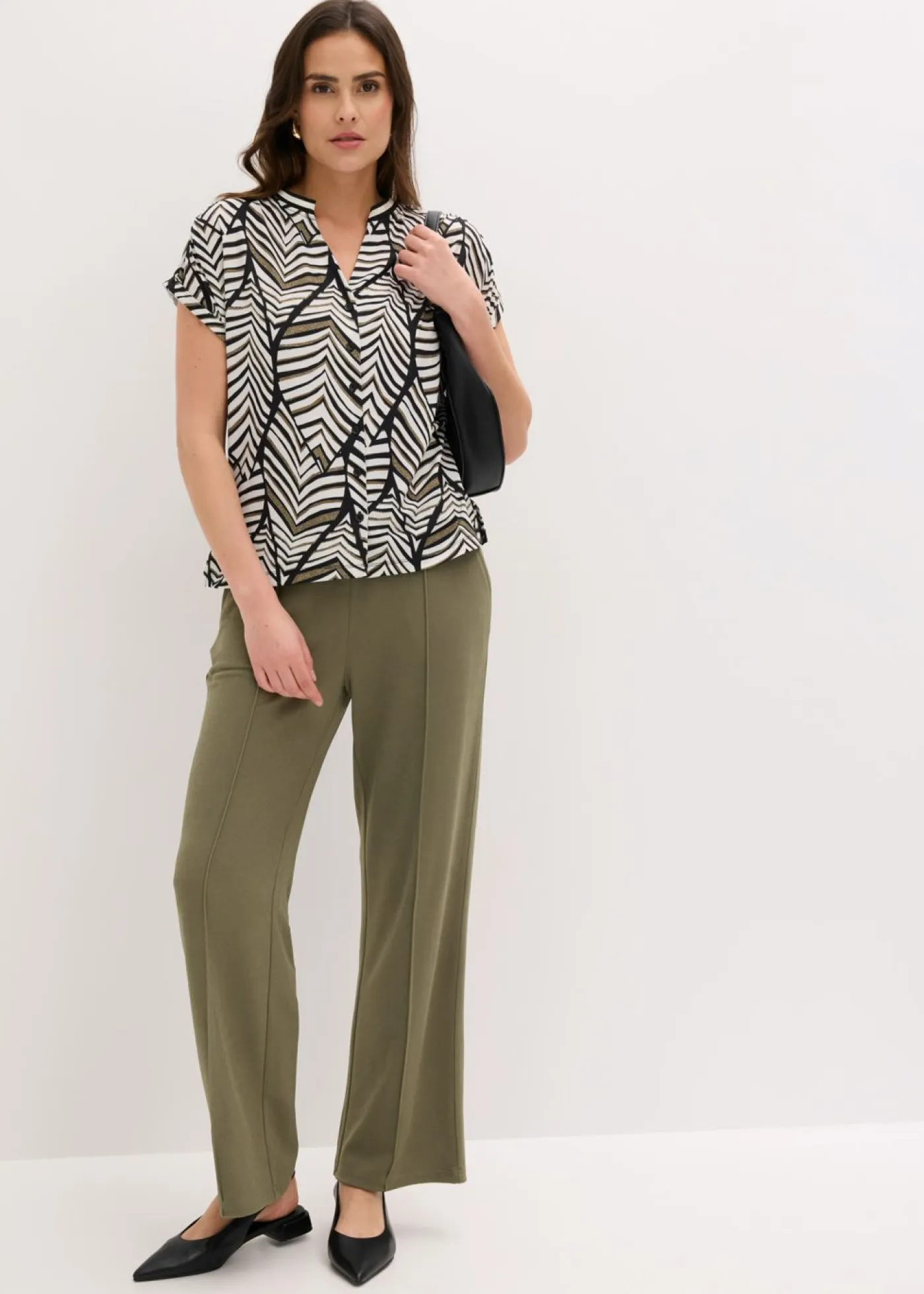 Discount Pantalón sin cierre de tejido interlock resistente Mujer Pantalones|Novedades