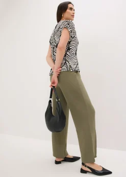 Discount Pantalón sin cierre de tejido interlock resistente Mujer Pantalones|Novedades