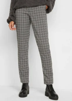 Best Pantalón sin cordones con estampado de cuadros Mujer Pantalones