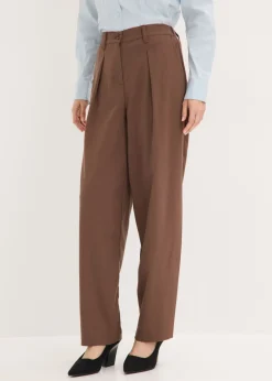 Hot Pantalón tipo barrel con pinzas Mujer Pantalones