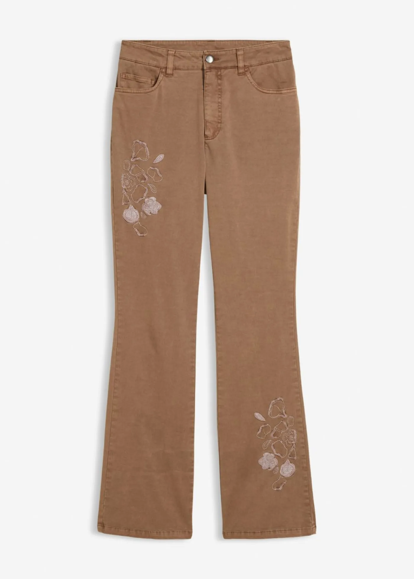 Online Pantalón tipo bootcut con bordado Mujer Vaqueros|Pantalones