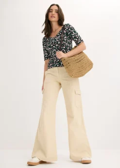Outlet Pantalón tipo cargo de algodón puro Mujer Pantalones|Novedades
