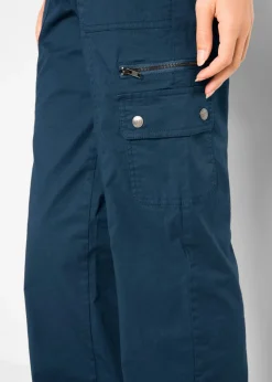 Pantalón tipo cargo de algodón, mid waist Mujer Pantalones