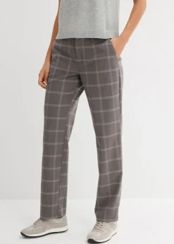 Discount Pantalón tipo chino de cuadros Mujer Pantalones
