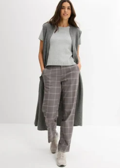Discount Pantalón tipo chino de cuadros Mujer Pantalones