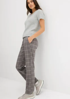 Discount Pantalón tipo chino de cuadros Mujer Pantalones