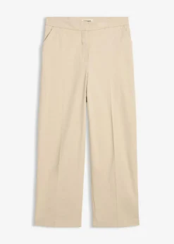 Outlet Pantalón tipo chino de sarga de algodón Mujer Esenciales|Pantalones