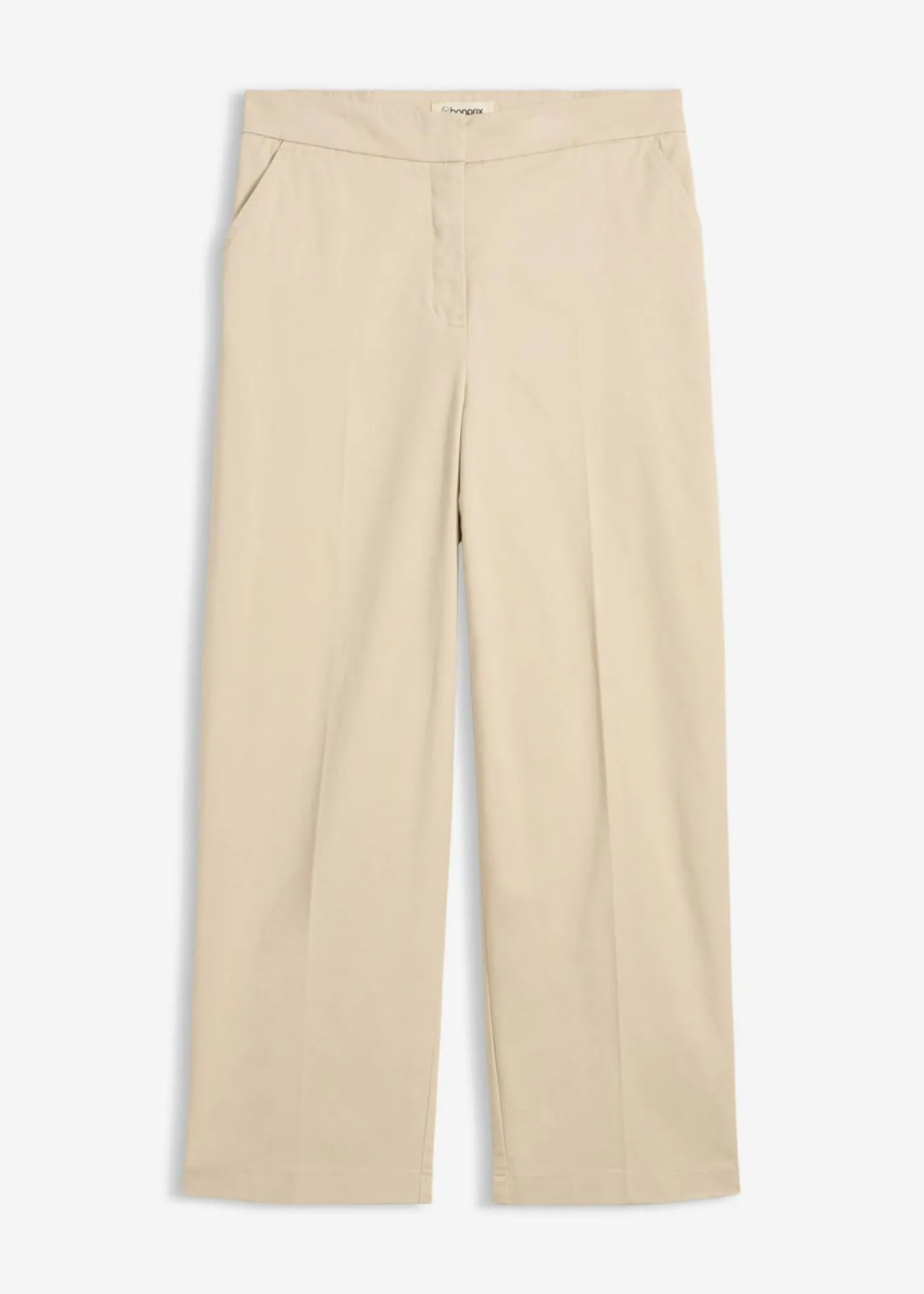 Outlet Pantalón tipo chino de sarga de algodón Mujer Esenciales|Pantalones