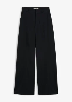 New Pantalón tipo Marlene de mezcla de viscosa con cintura alta Mujer Esenciales|Pantalones