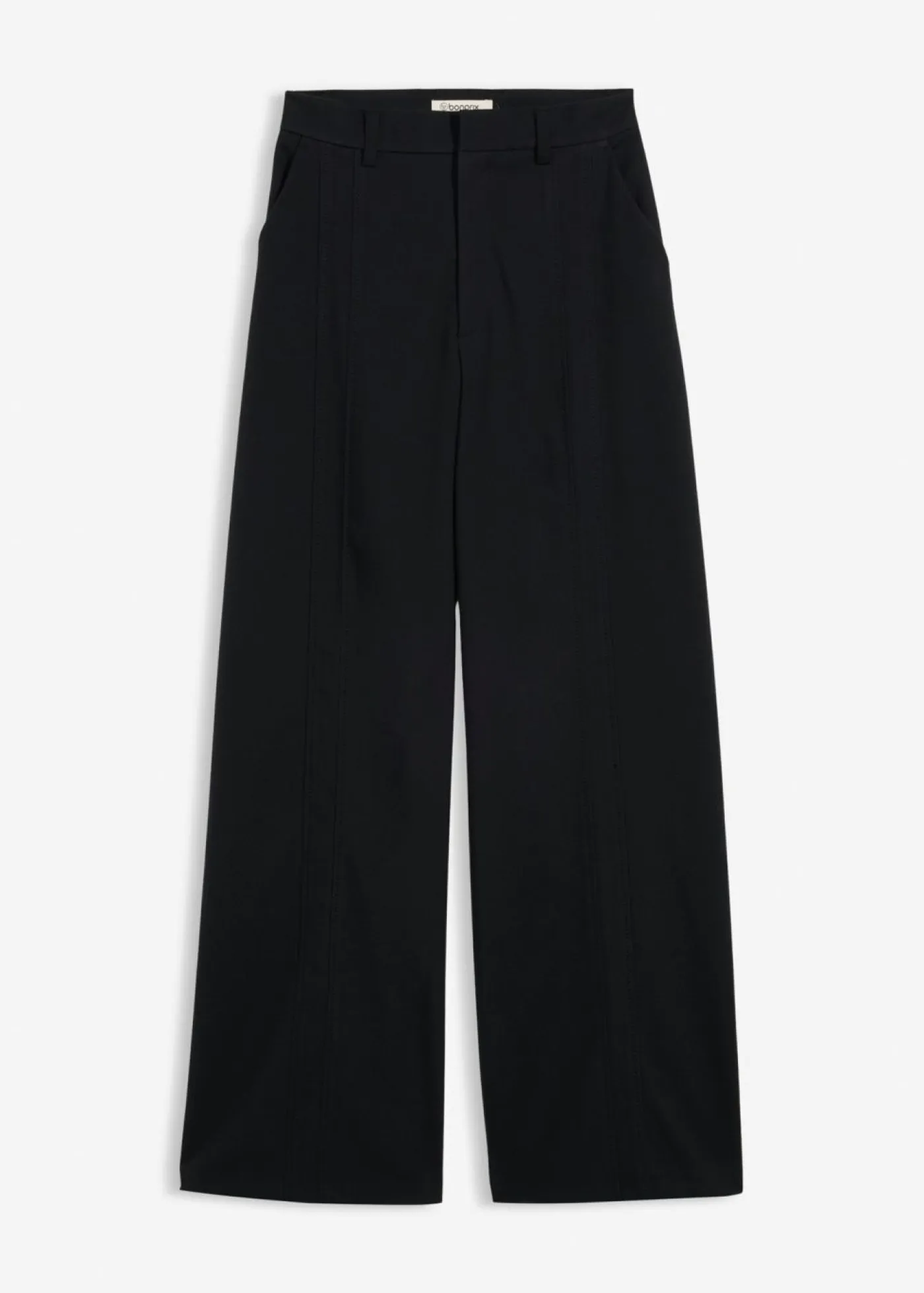 New Pantalón tipo Marlene de mezcla de viscosa con cintura alta Mujer Esenciales|Pantalones