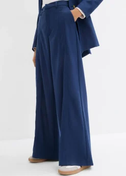 Pantalón tipo Marlene de mezcla de viscosa con cintura alta Mujer Esenciales|Pantalones