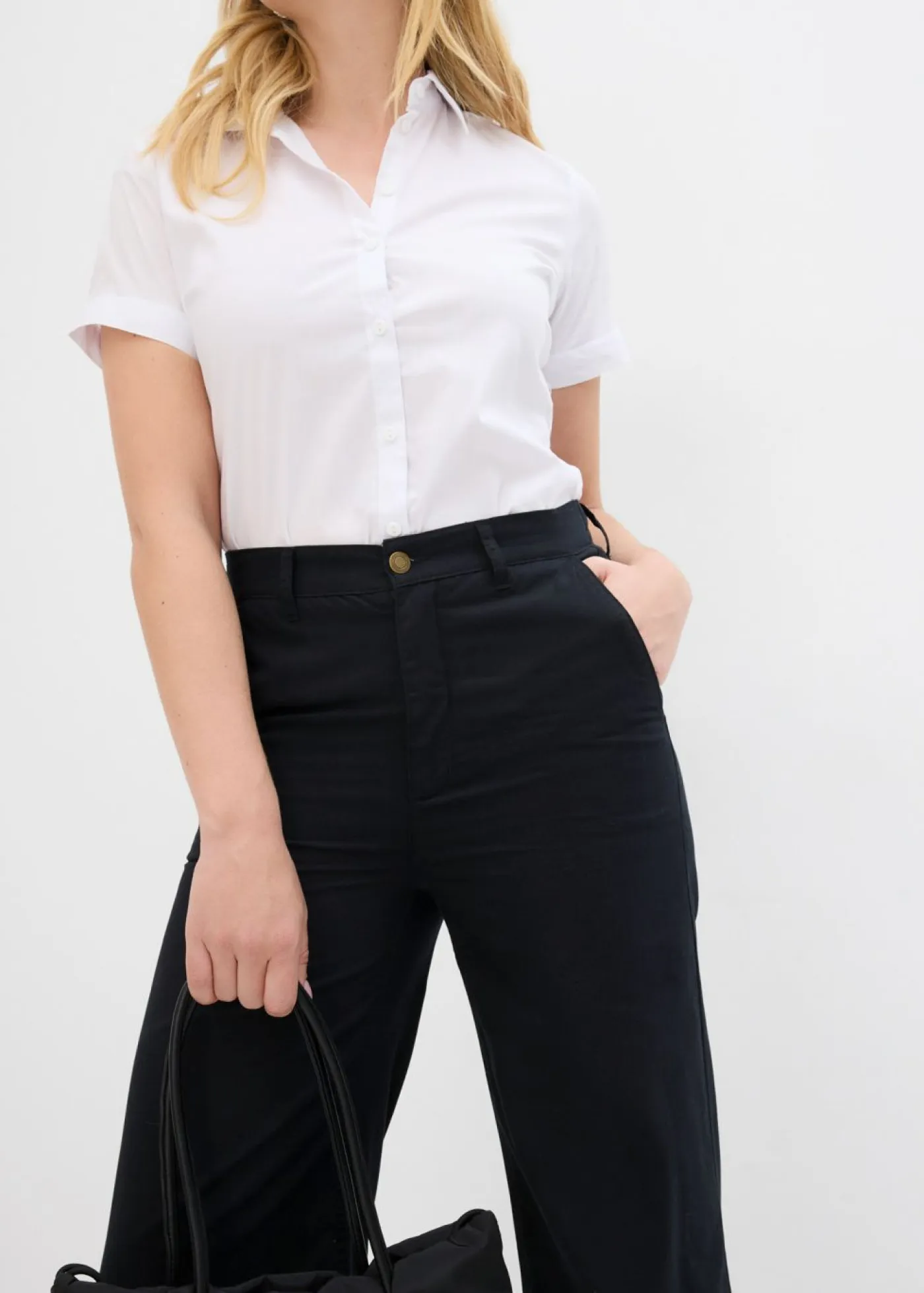 Sale Pantalón tobillero de algodón puro Mujer Pantalones