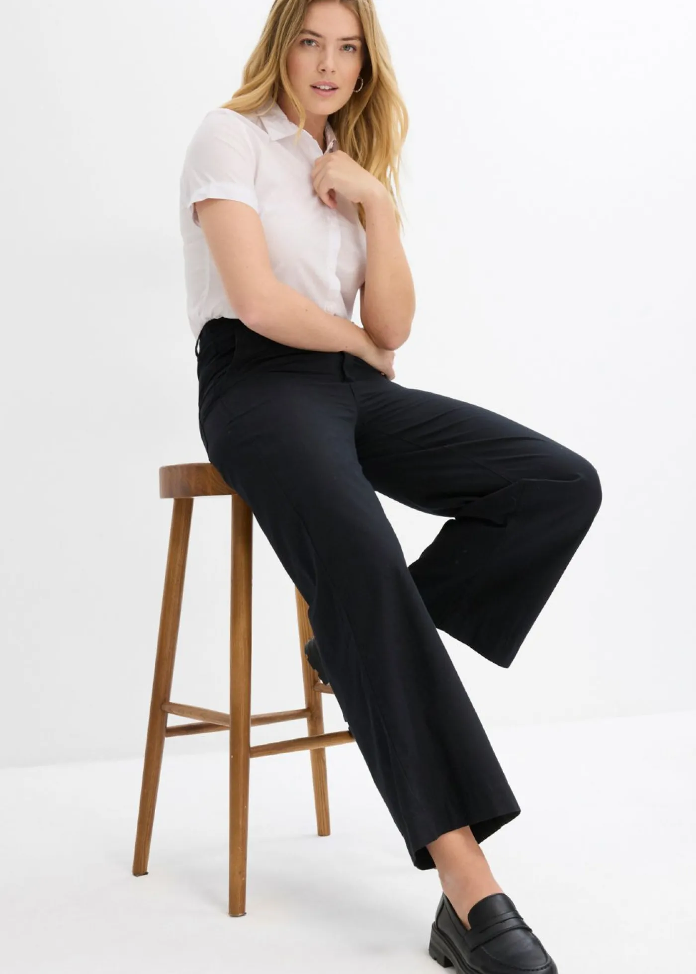 Sale Pantalón tobillero de algodón puro Mujer Pantalones