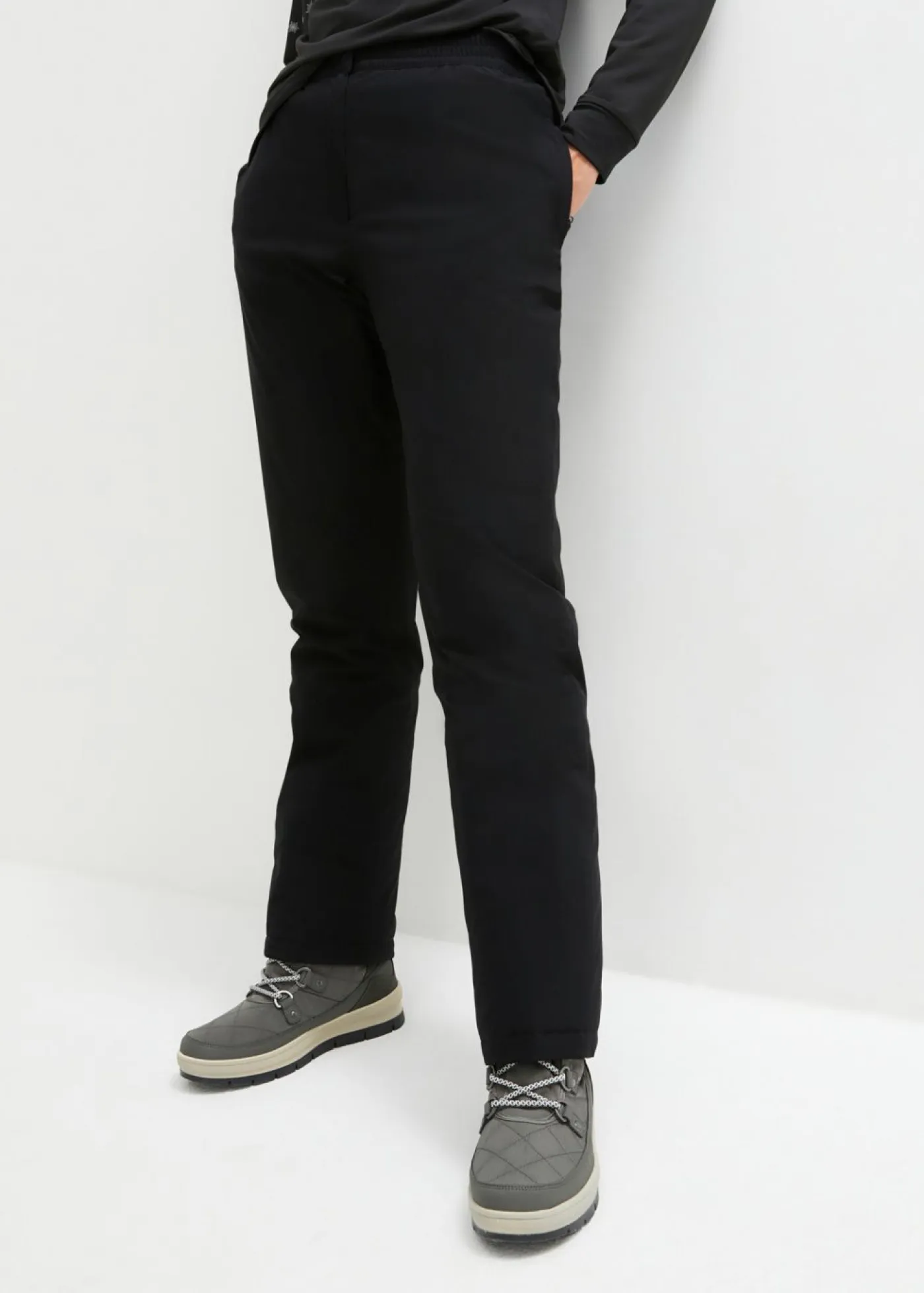 New Pantalón térmico con forro polar, cintura cómoda, material impermeable y corte recto Mujer Ropa Térmica|Ropa Para El Aire Libre