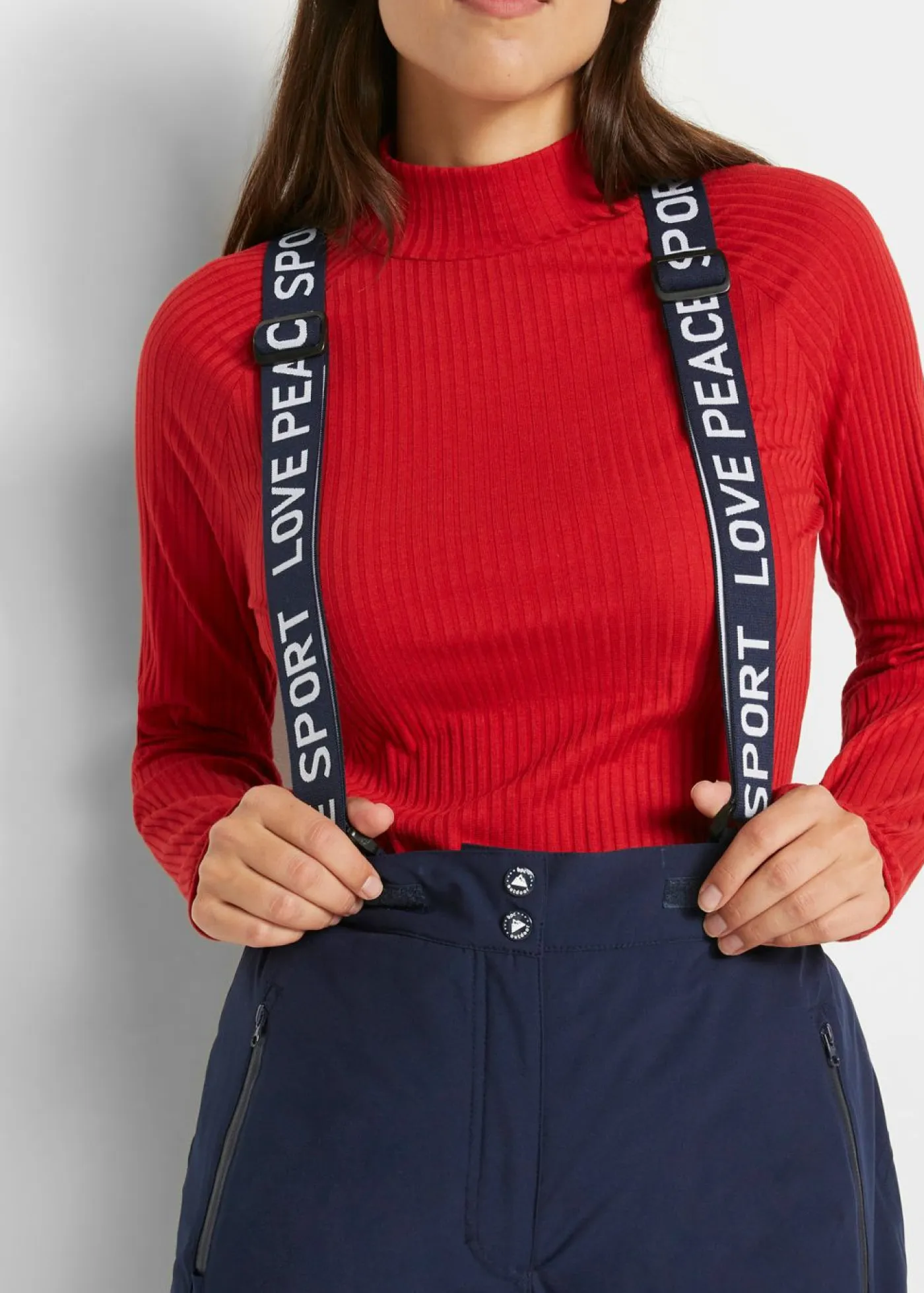 Sale Pantalón térmico funcional de esquí con tirantes desmontables, material impermeable y corte recto Mujer Ropa Térmica|Ropa Para El Aire Libre