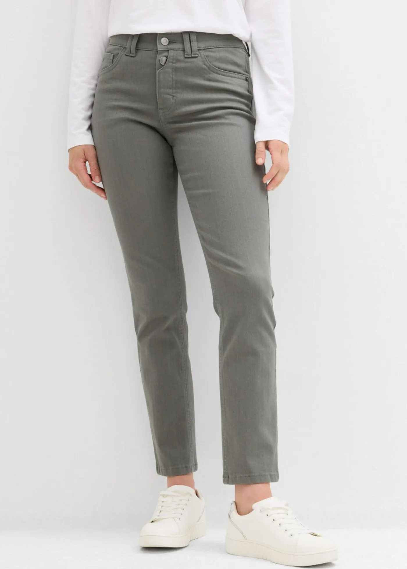Clearance Pantalones acortados de sarga Mujer Pantalones