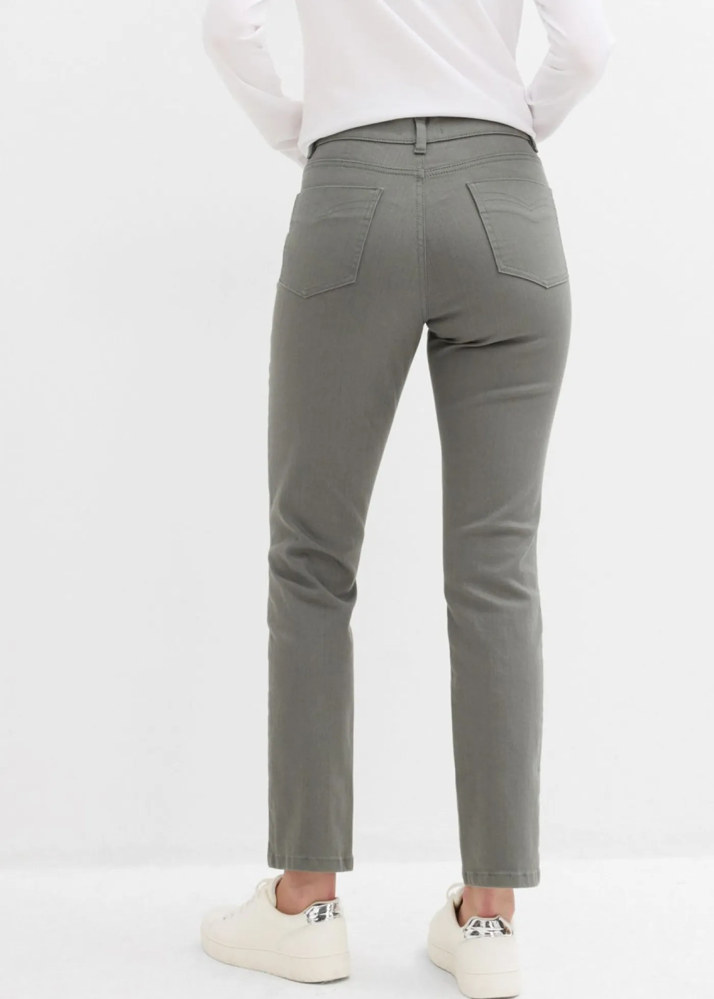 Clearance Pantalones acortados de sarga Mujer Pantalones