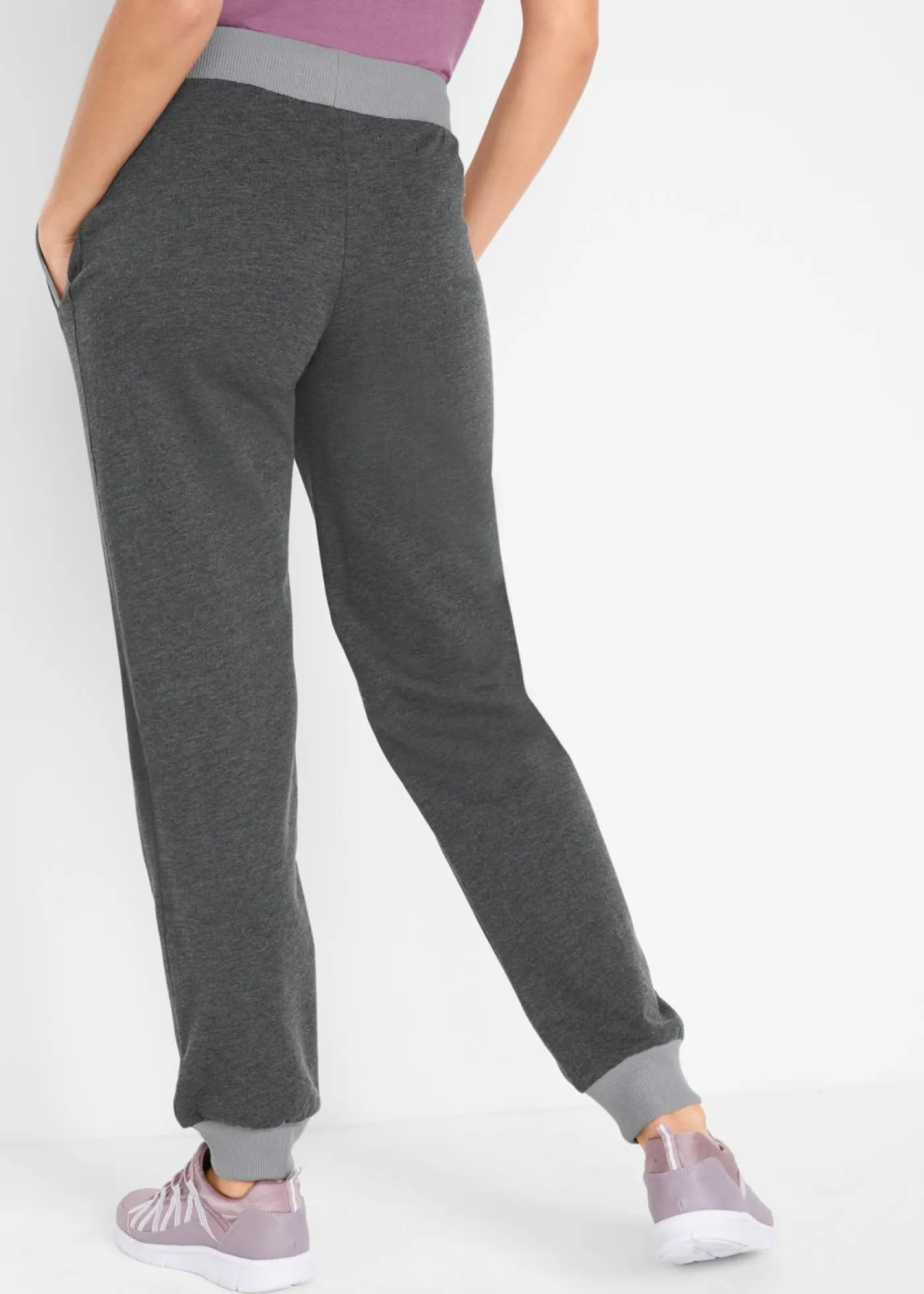 Pantalones deportivos con cintura en contraste Mujer Ropa Cómoda|Pantalones