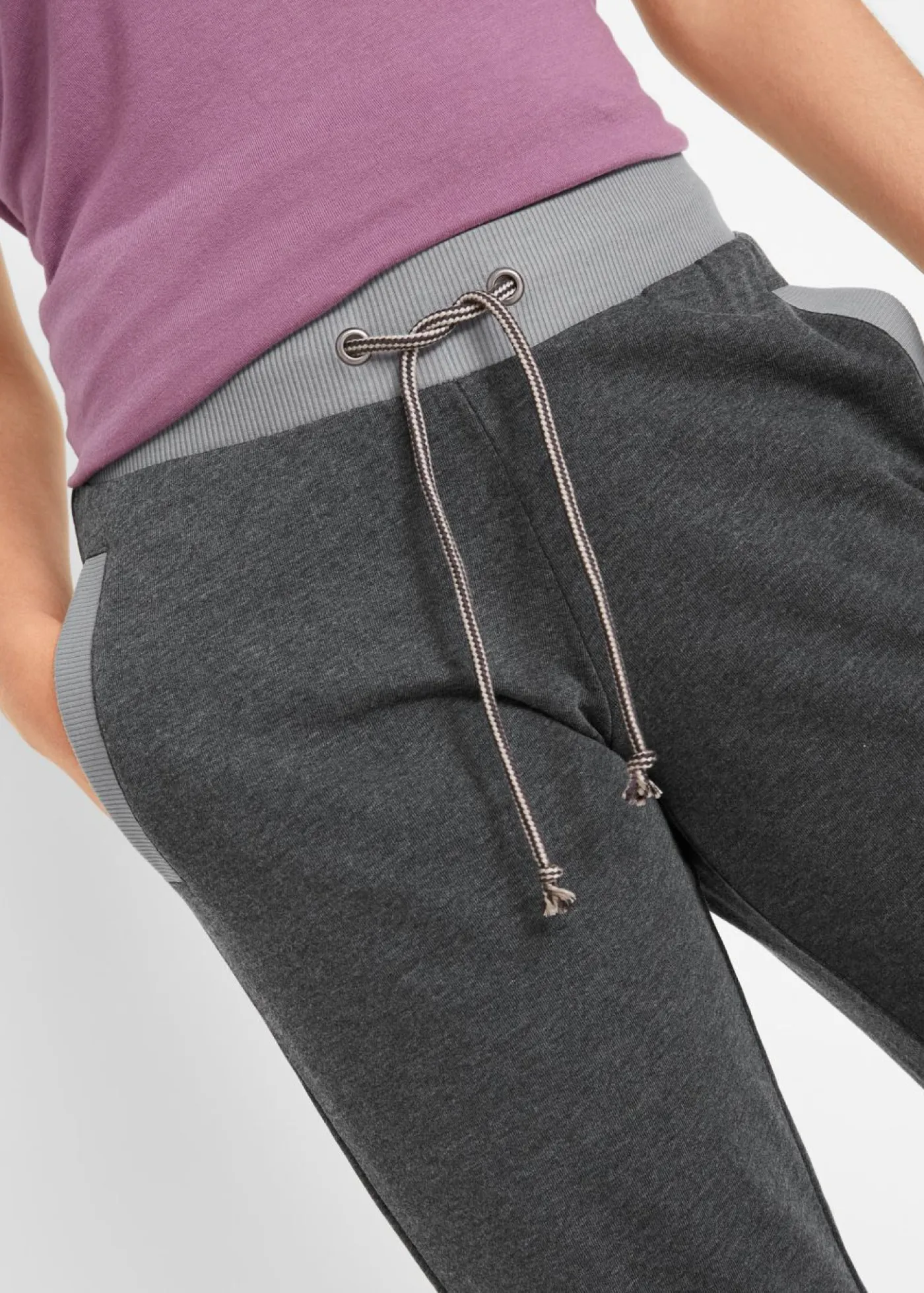 Pantalones deportivos con cintura en contraste Mujer Ropa Cómoda|Pantalones