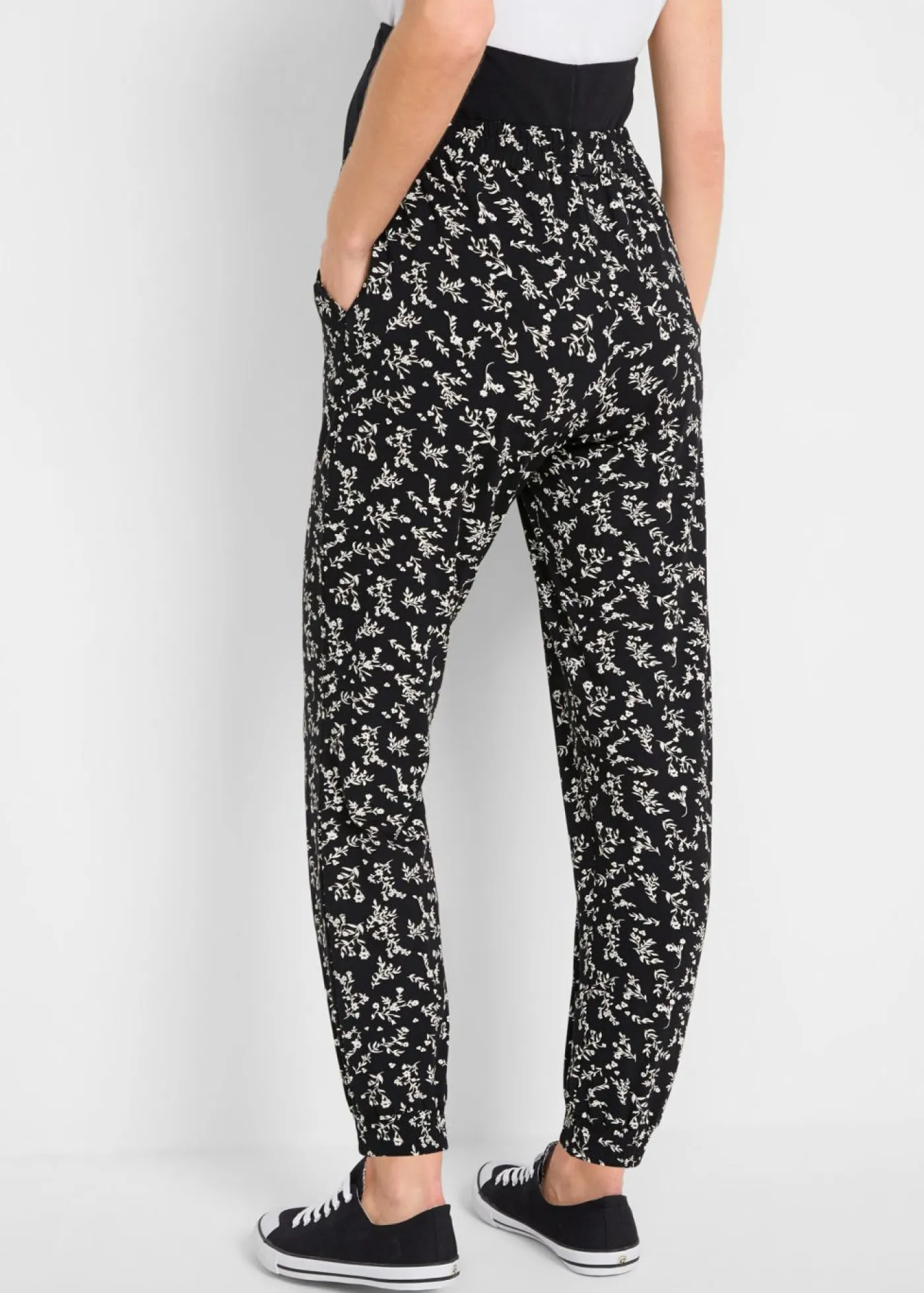 Pantalones premamá con estampado divertido, mezcla de viscosa, loose fit Mujer Premamá