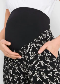 Pantalones premamá con estampado divertido, mezcla de viscosa, loose fit Mujer Premamá