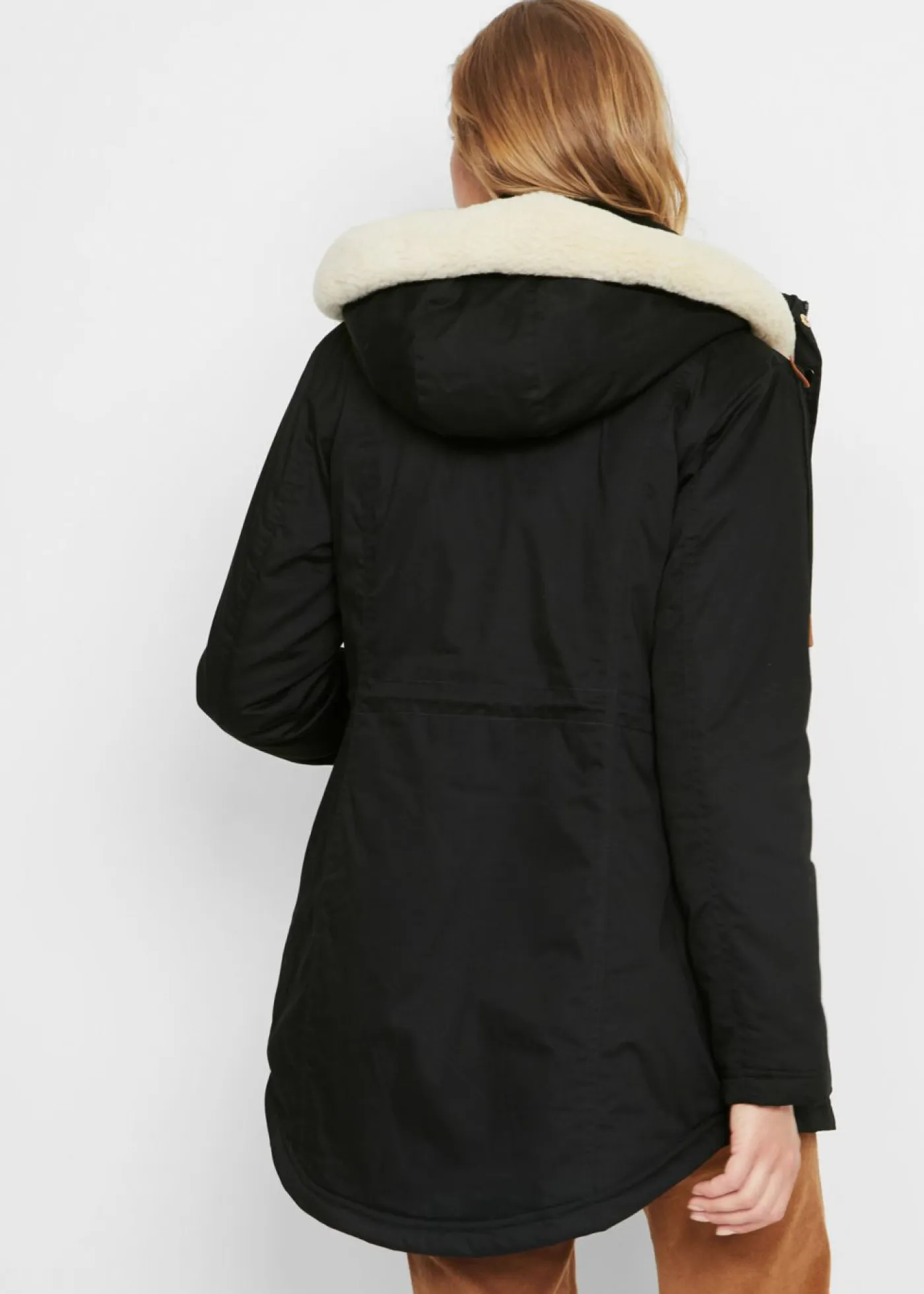 Parka acolchada con ribete de pelo sintético Mujer Chaquetas Y Abrigos