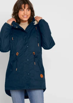 Parka acolchada con ribete de pelo sintético Mujer Chaquetas Y Abrigos