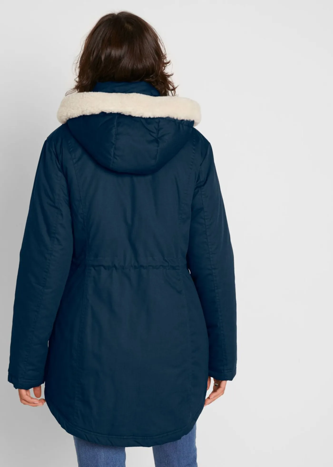 Parka acolchada con ribete de pelo sintético Mujer Chaquetas Y Abrigos