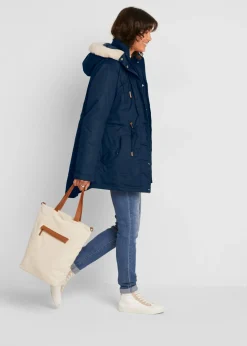 Parka acolchada con ribete de pelo sintético Mujer Chaquetas Y Abrigos