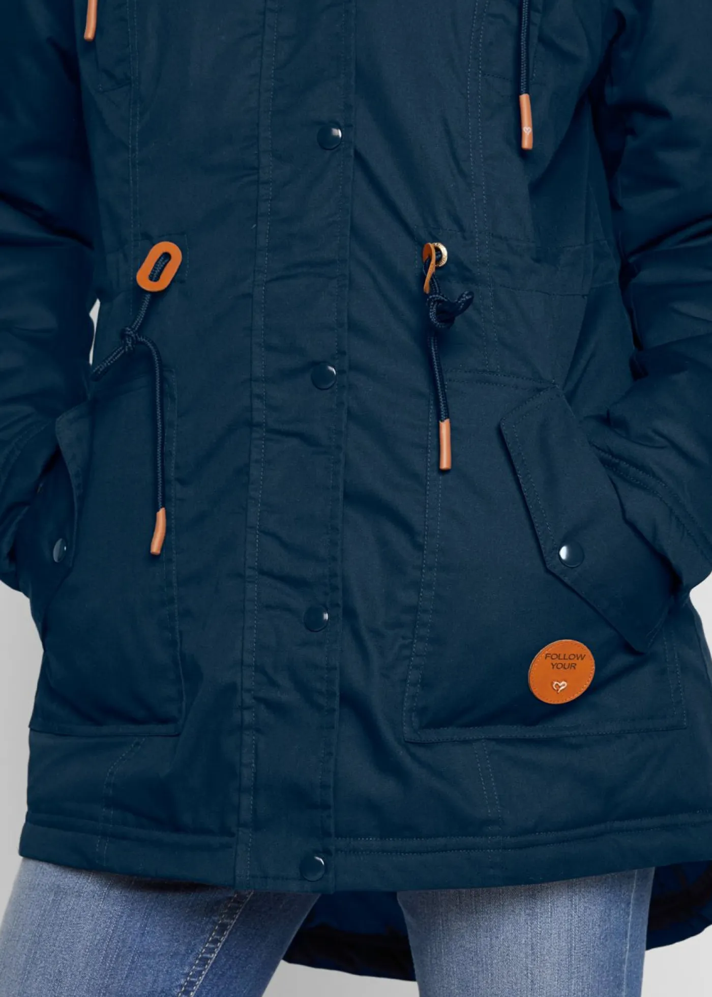 Parka acolchada con ribete de pelo sintético Mujer Chaquetas Y Abrigos