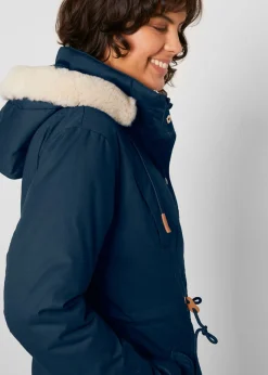Parka acolchada con ribete de pelo sintético Mujer Chaquetas Y Abrigos
