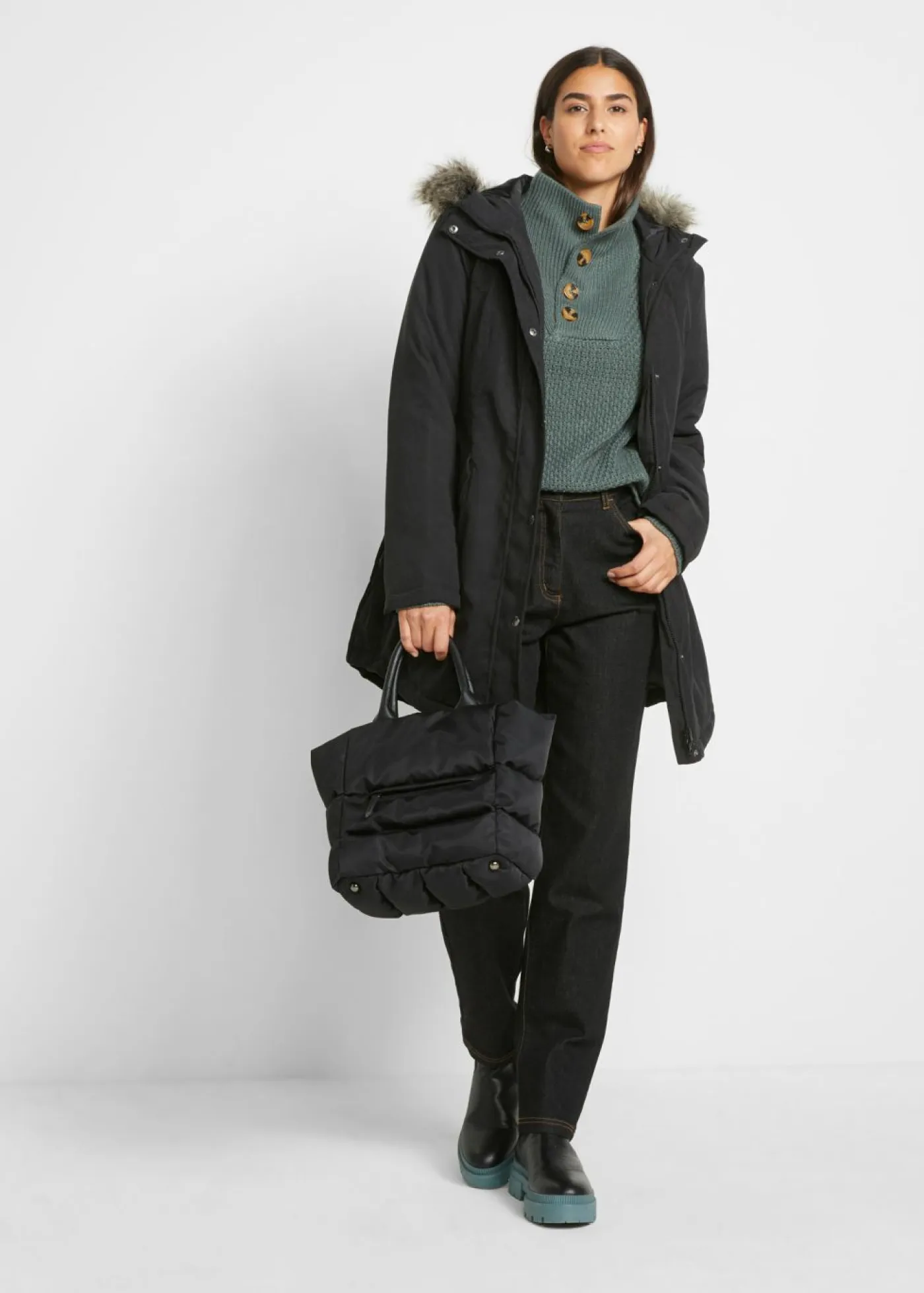Clearance Parka con cremallera lateral para ajustar la anchura Mujer Chaquetas Y Abrigos