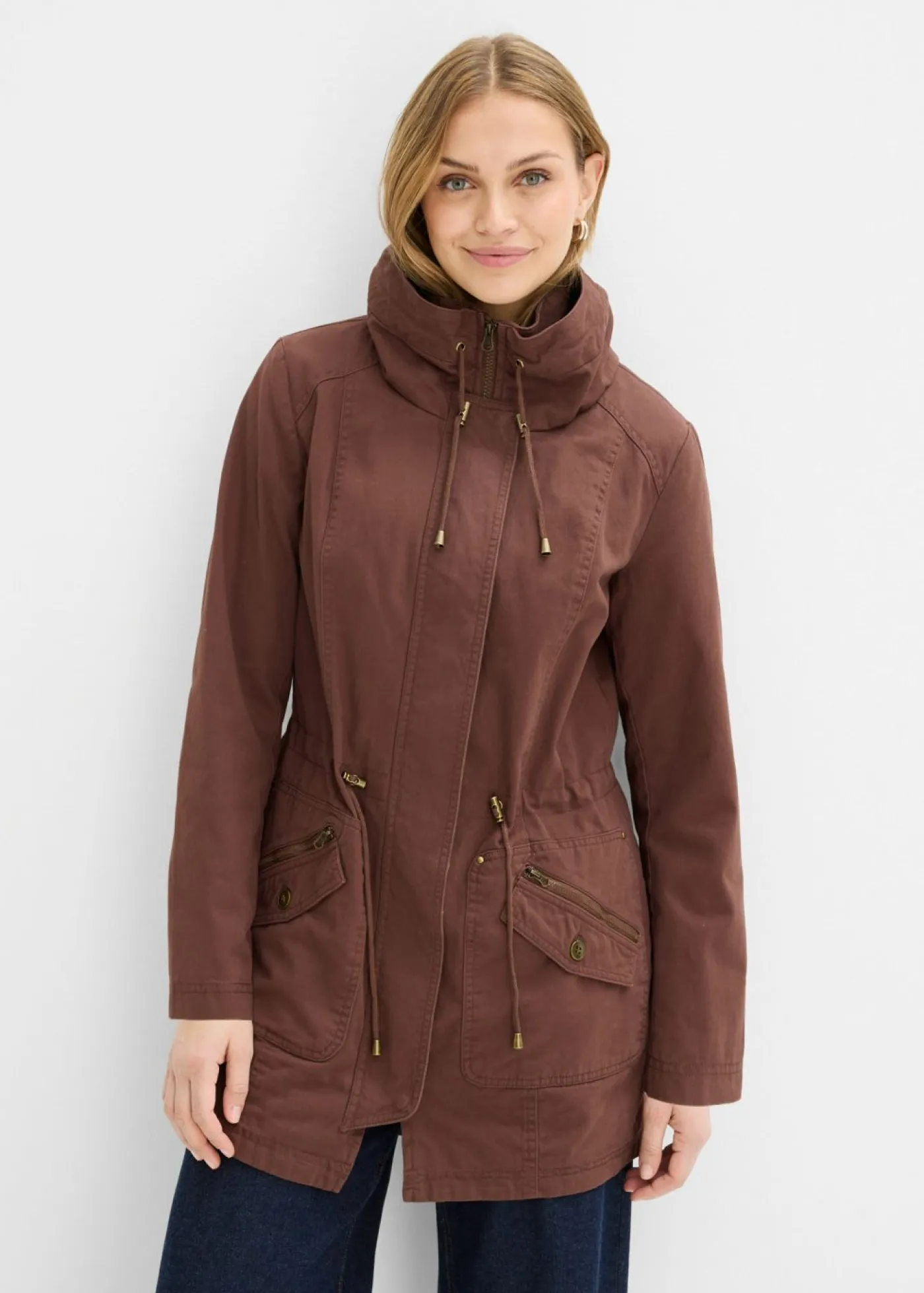 Hot Parka corta de algodón con cuello alto, entallada Mujer Chaquetas Y Abrigos
