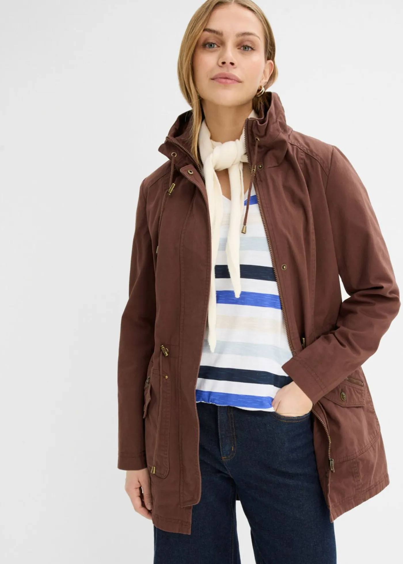 Hot Parka corta de algodón con cuello alto, entallada Mujer Chaquetas Y Abrigos