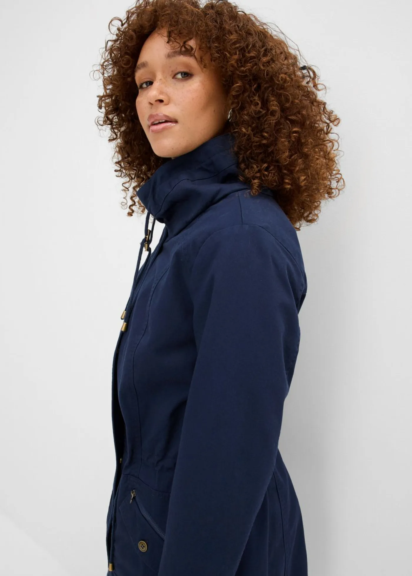 Sale Parka corta de algodón con cuello alto, entallada Mujer Chaquetas Y Abrigos