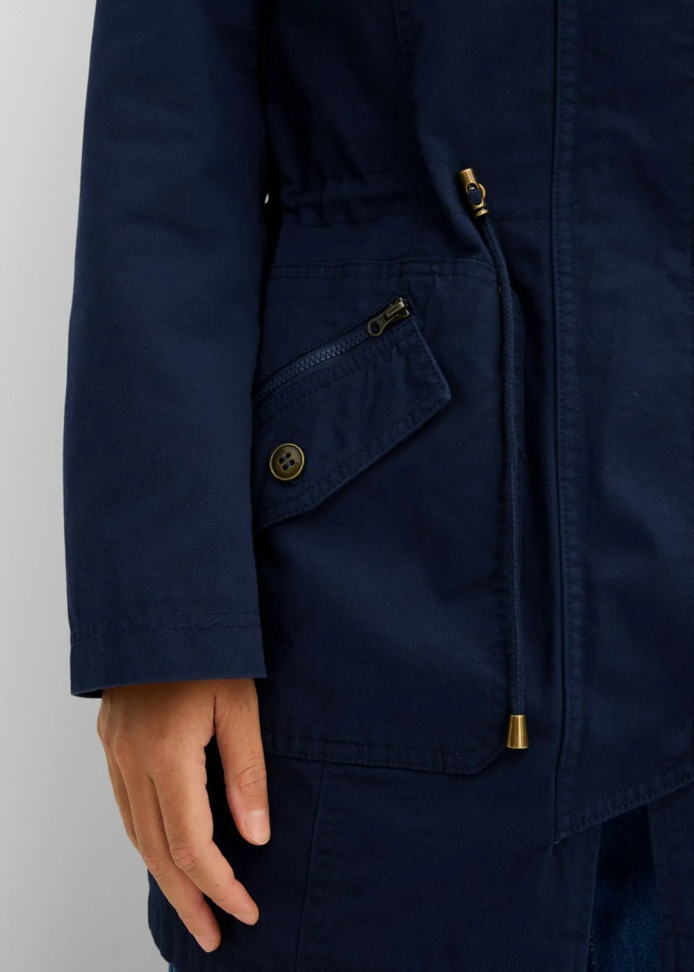 Sale Parka corta de algodón con cuello alto, entallada Mujer Chaquetas Y Abrigos