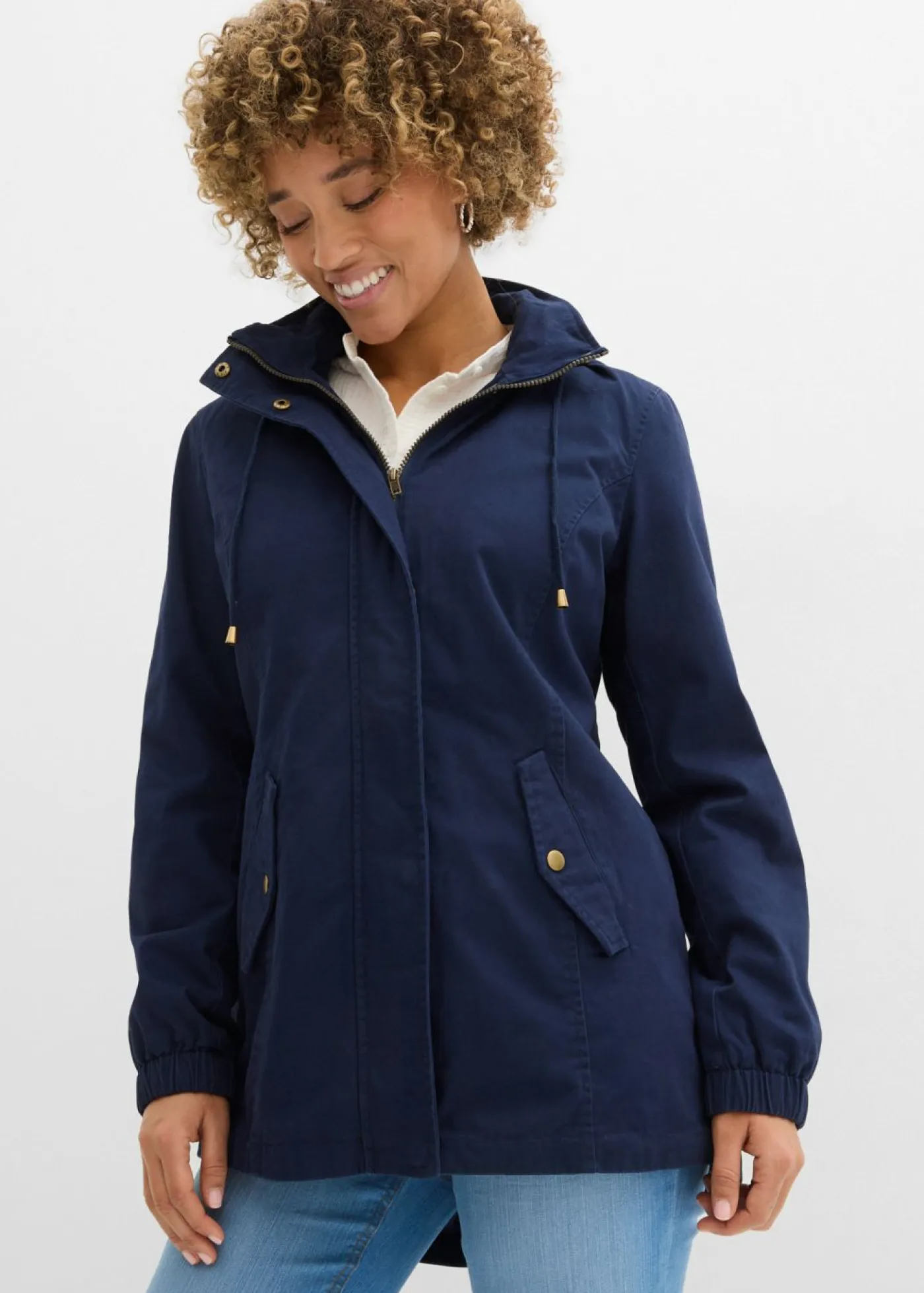 Clearance Parka de entretiempo de algodón con capucha estampada Mujer Chaquetas Y Abrigos|Novedades