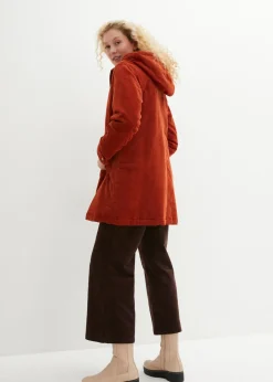 Outlet Parka de pana con forro suave Mujer Chaquetas Y Abrigos