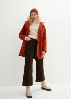 Outlet Parka de pana con forro suave Mujer Chaquetas Y Abrigos
