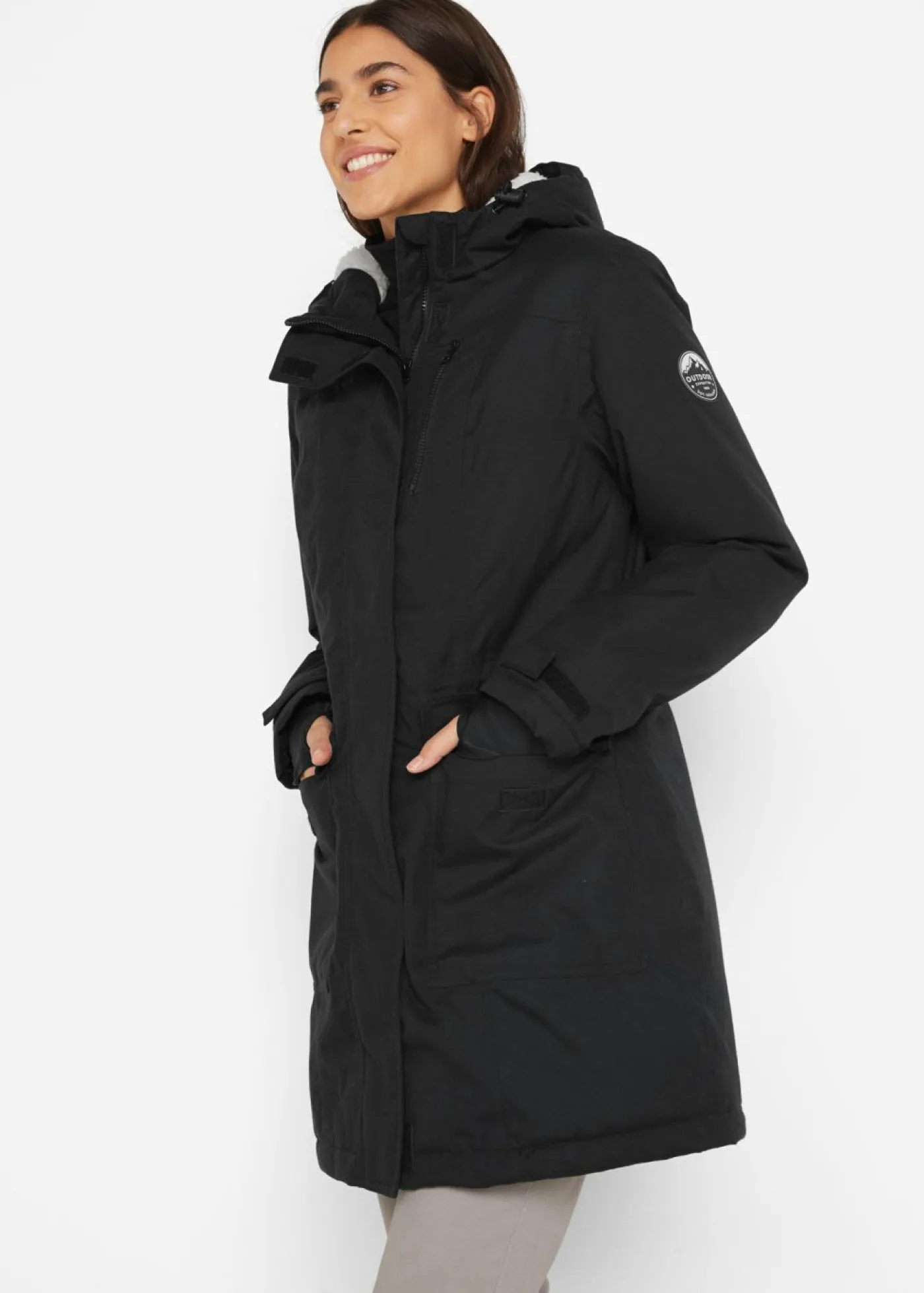 Clearance Parka funcional impermeable con forro de peluche en la capucha Mujer Chaquetas Y Abrigos