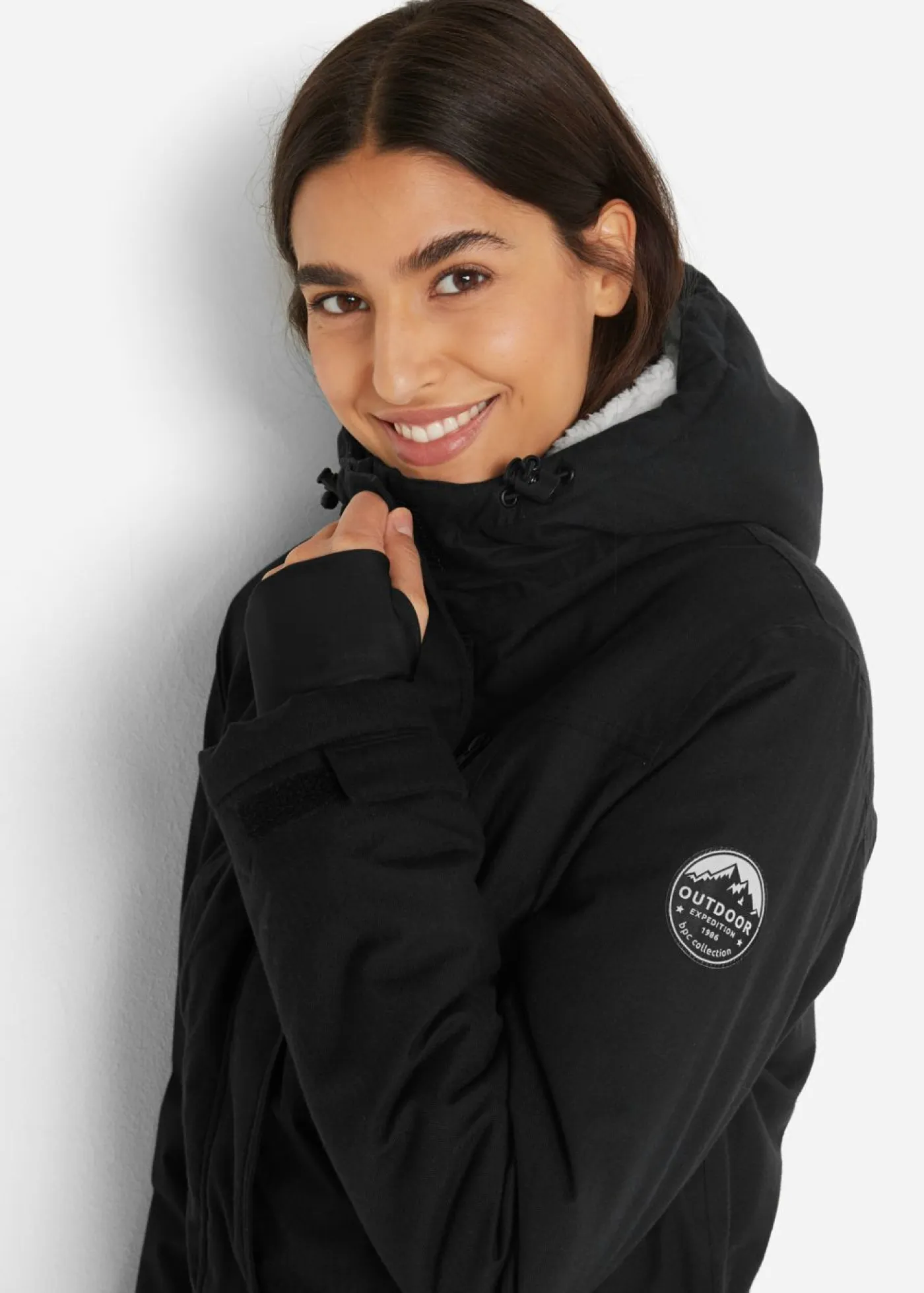 Clearance Parka funcional impermeable con forro de peluche en la capucha Mujer Chaquetas Y Abrigos