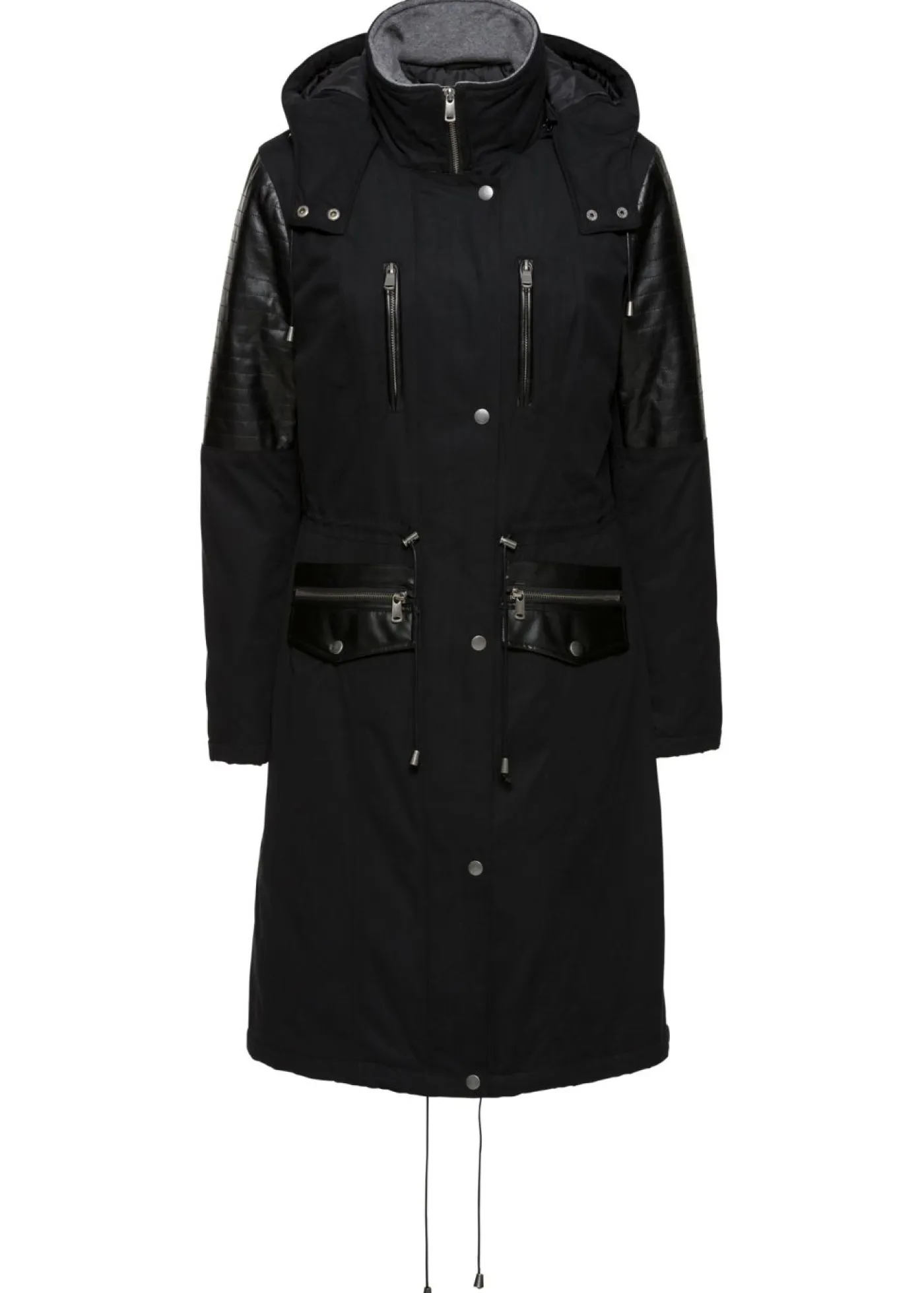 Outlet Parka larga con inserciones de piel sintética Mujer Chaquetas Y Abrigos