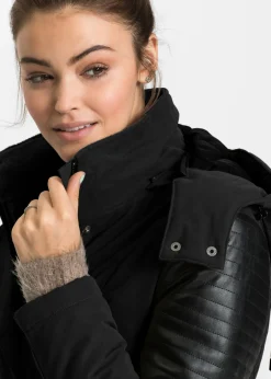 Outlet Parka larga con inserciones de piel sintética Mujer Chaquetas Y Abrigos
