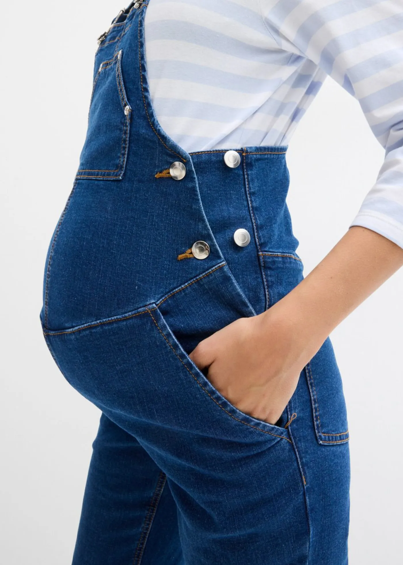 Discount Peto premamá con cintura ajustable, pierna recta Mujer Premamá