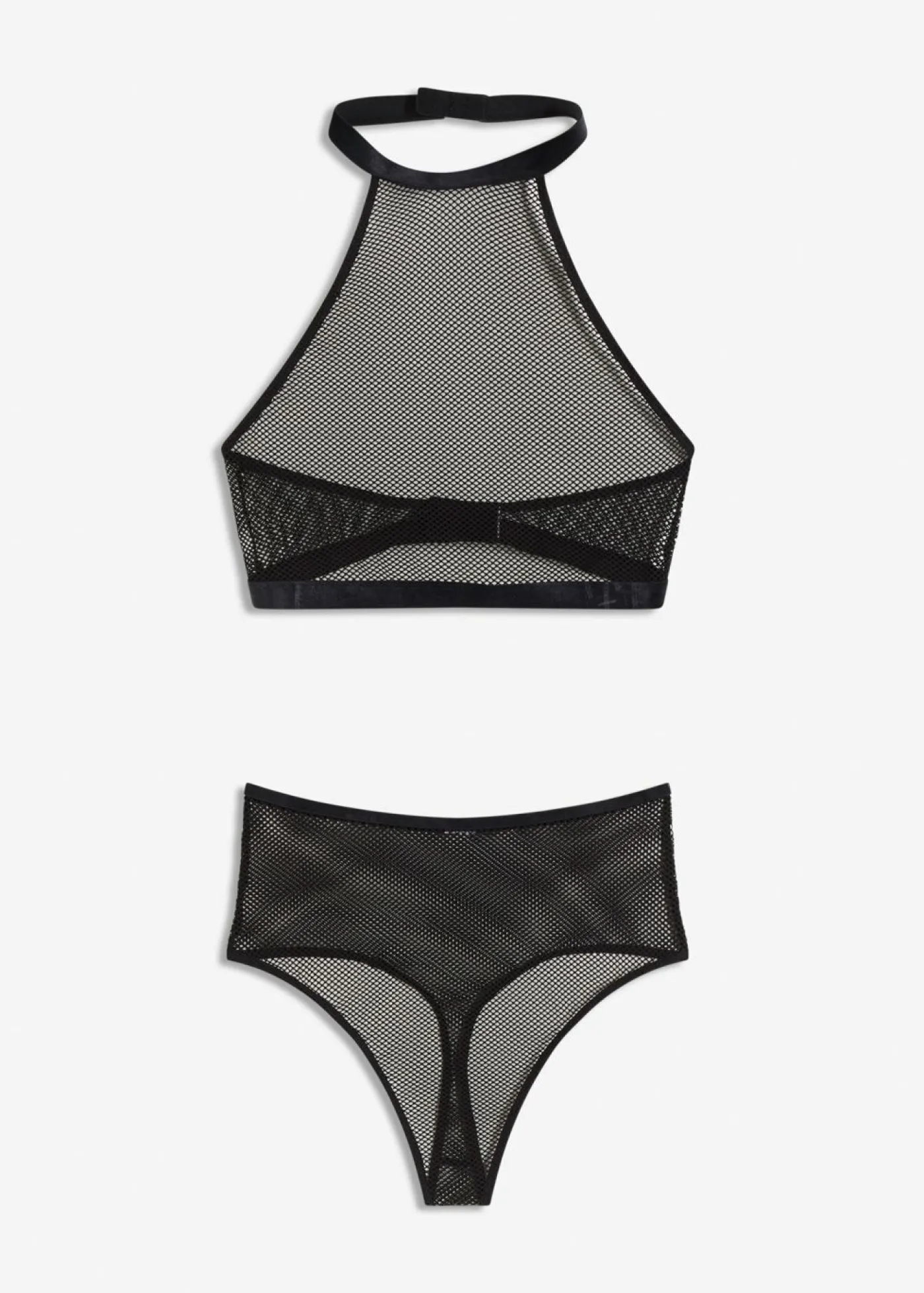 Picardías anudado al cuello + tanga de talle alto (2 piezas) Mujer Lencería Sexy
