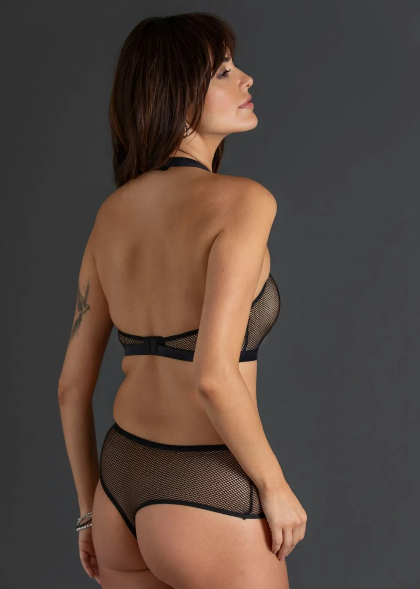 Picardías anudado al cuello + tanga de talle alto (2 piezas) Mujer Lencería Sexy