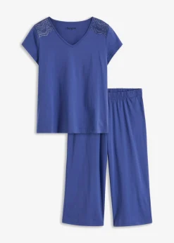 Hot Pijama capri con culotte ancho Mujer Ropa Para Dormir